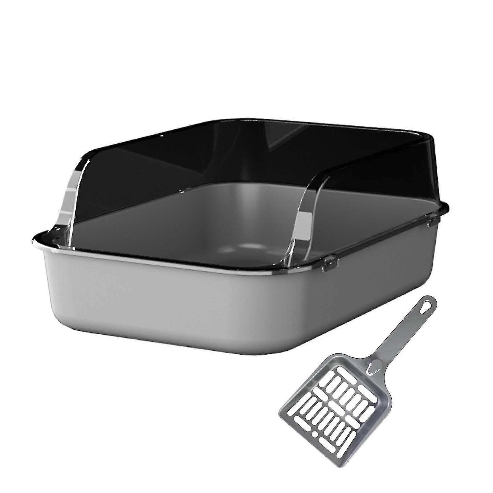Bac à litière portable pour chats à toit ouvert pour chats - Grey Sand Box