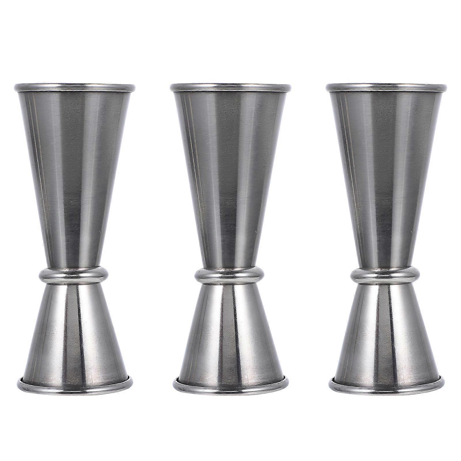 3pcs Stainless Steel Cocktail Jiggers Measuring Cups for Bartenders, Home Bars & Professional Use – Stylish Bar Tool Set