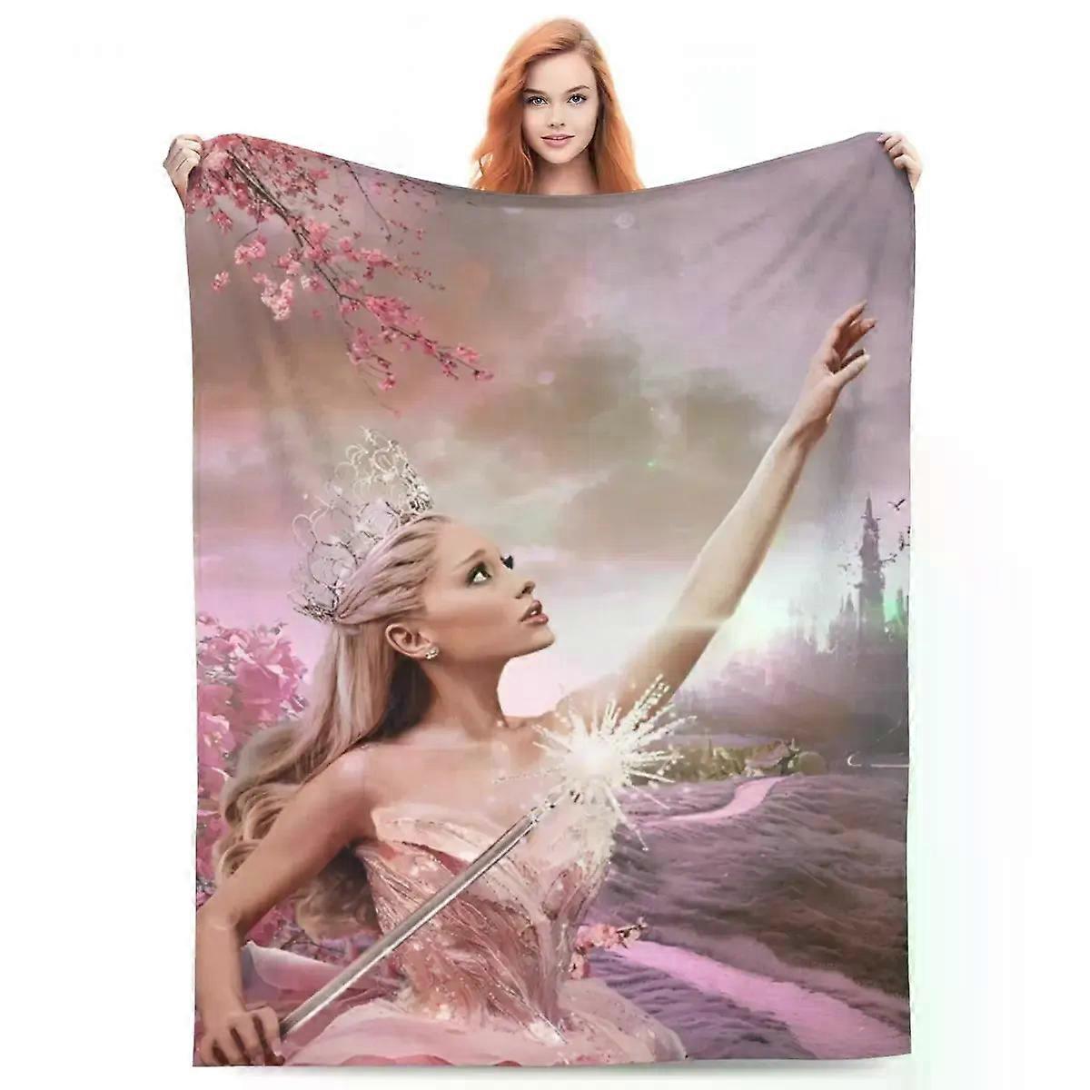 ss579 جليندا أريانا غراندي بطانية الصوف المغنية الممثلة الشريرة رهيبة رمي البطانيات للمنزل 200x150 سم أفخم لحاف رقيق