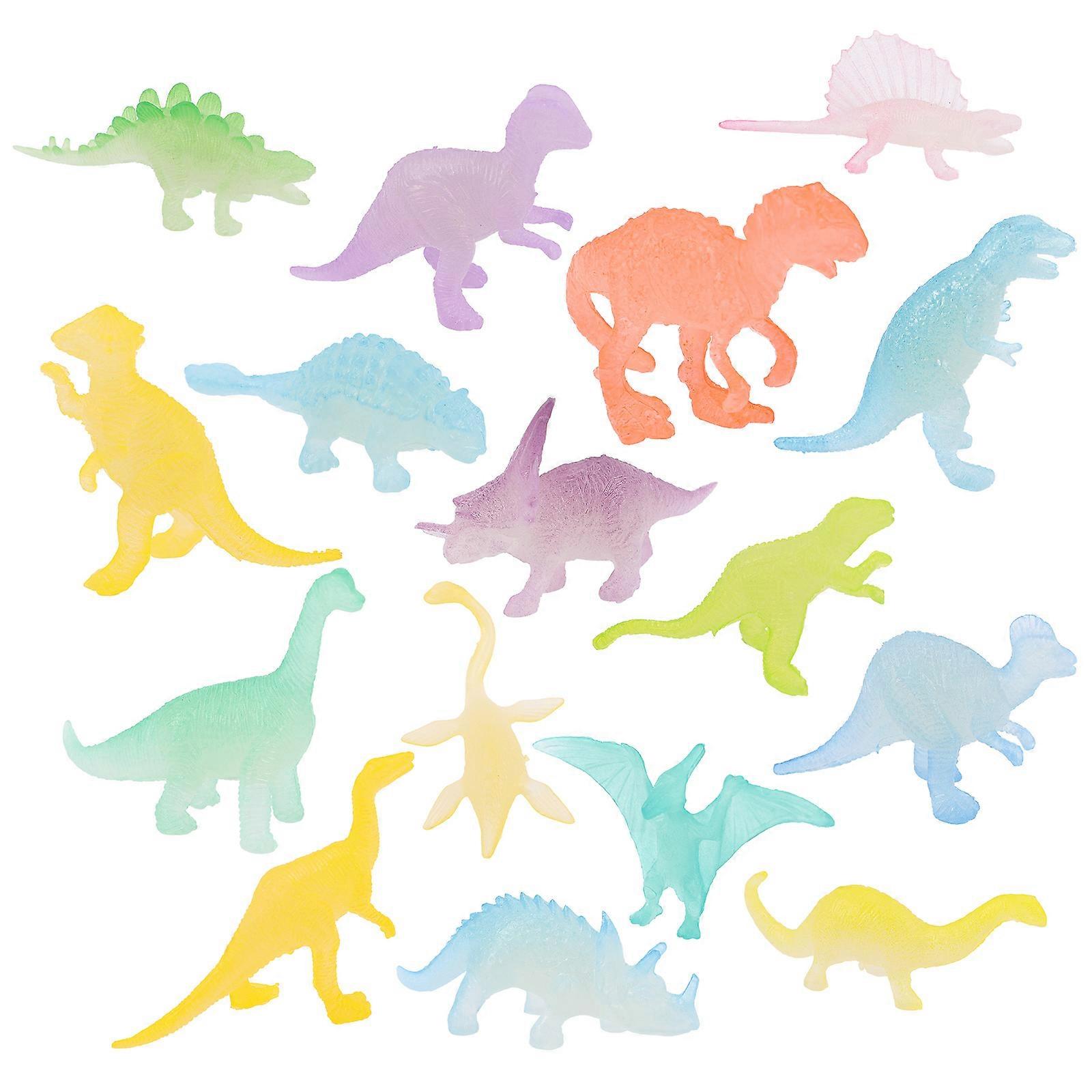 48pcs Luminous Dinosaur Figures Glow in the Dark Small Educational Toys for Imaginative Play Birthdays Festivals