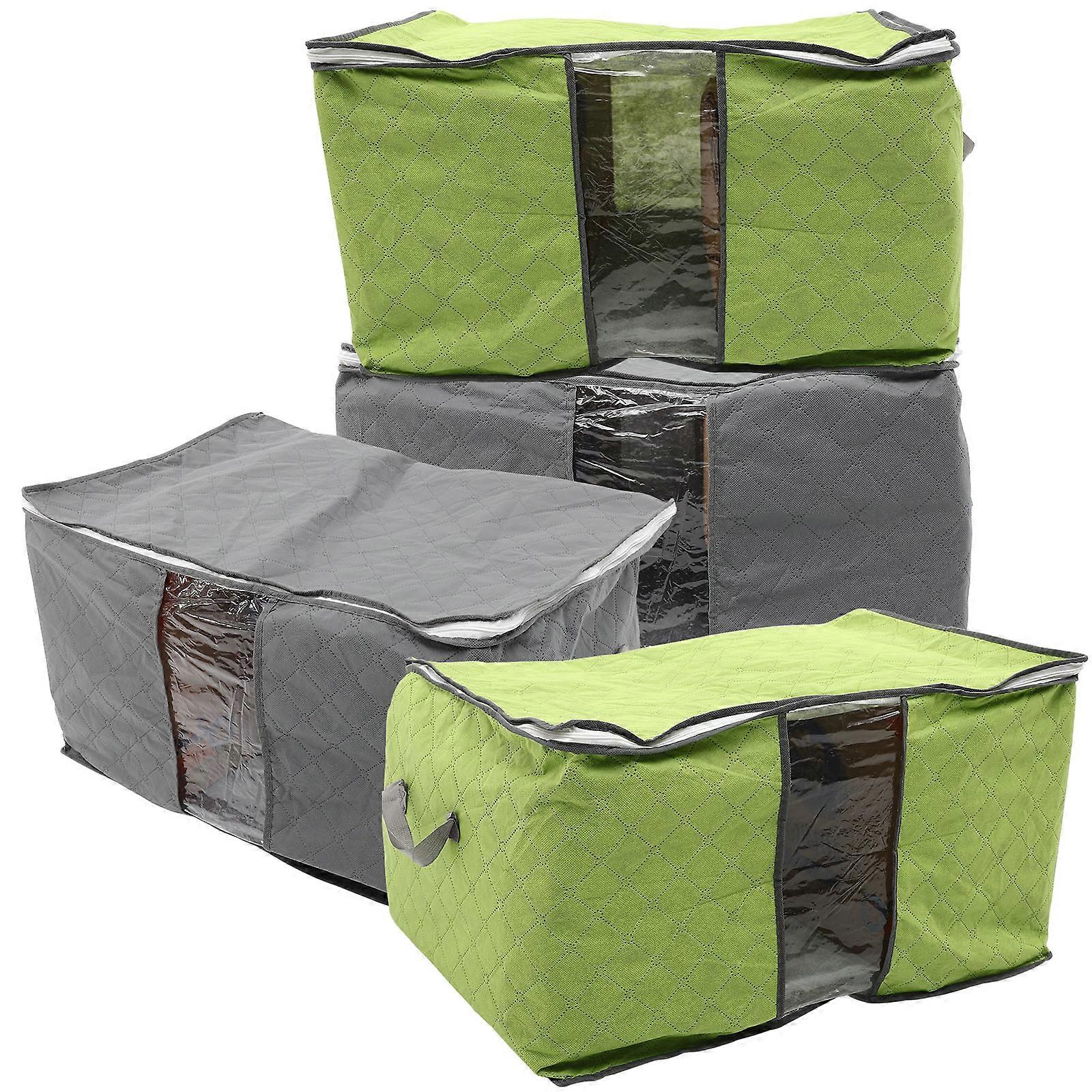 4pcs Large Colored Bedding Storage Bags with Zipper – Organizer for Blankets, Pillows & Seasonal Clothes – Ideal for Moving, Housewarming, Home