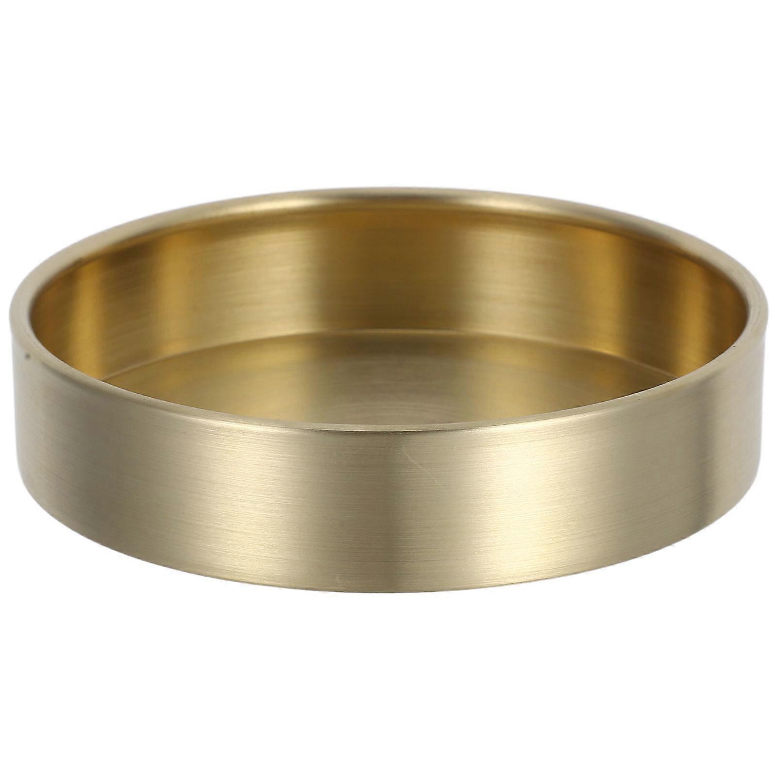 Golden Brass Multipurpose Storage Tray for Cosmetics and Jewelry 1pc Round Small Items Organizer