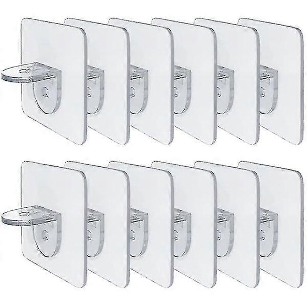 A pack of 12 shelf brackets Shelf bracket Self-adhesive brackets for shelf Wardrobe Glass bracket Shelf storage rack