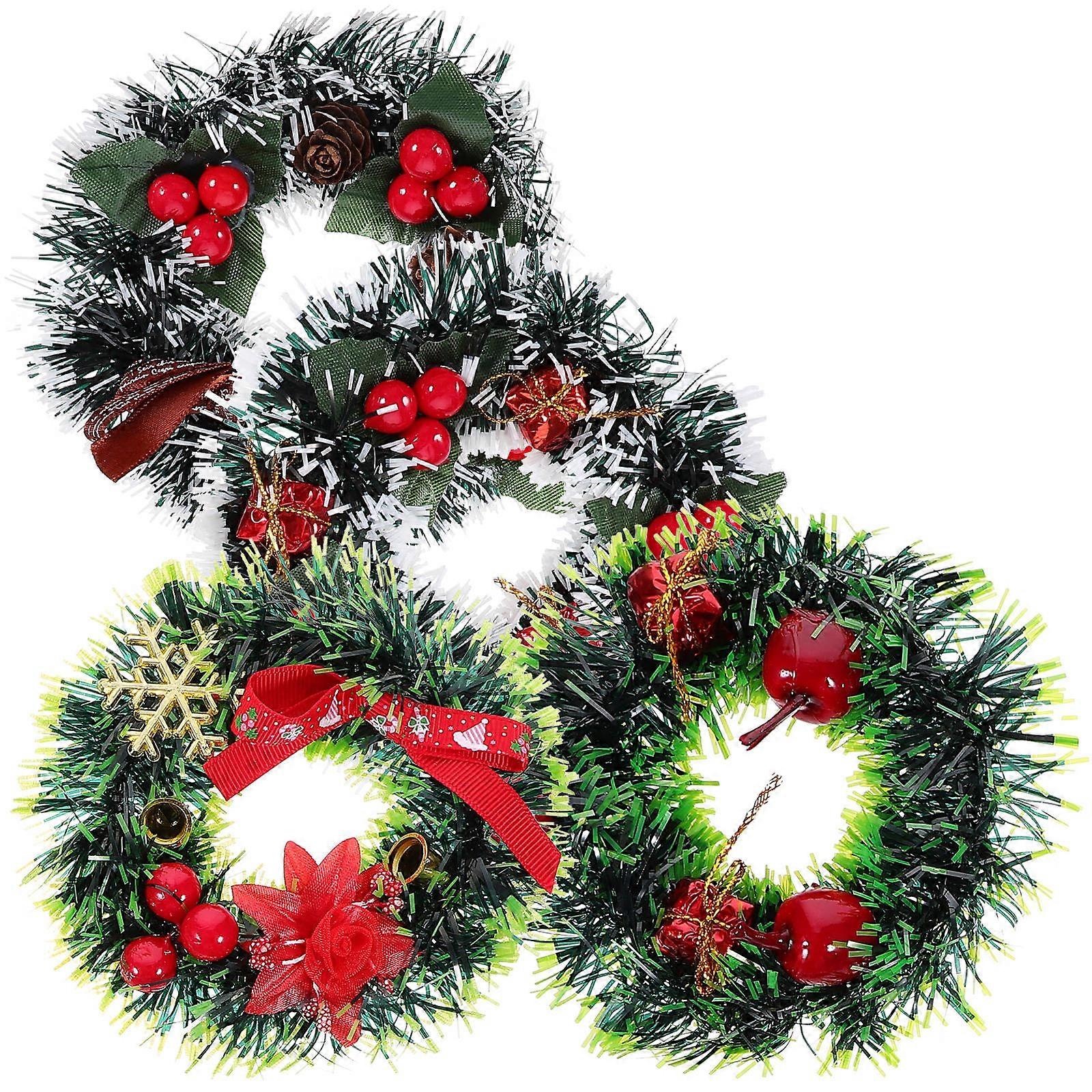 Mini Christmas Wreath, Versatile Decor for Walls Doors Windows, Realistic Feel