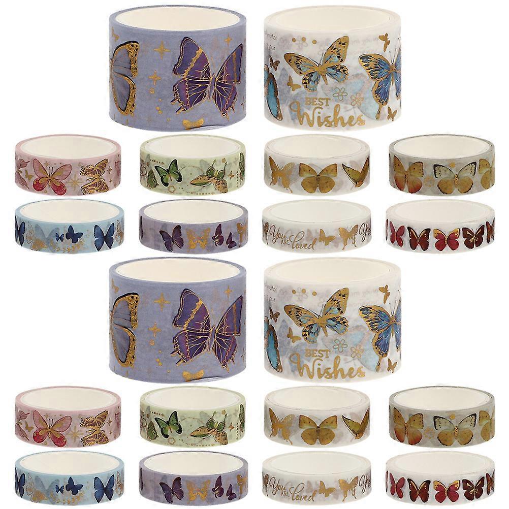 Basic Washi Tapes Decorative Bronzing Tapes Assorted Color Adhesive Handicraft Decoration 20 Rolls