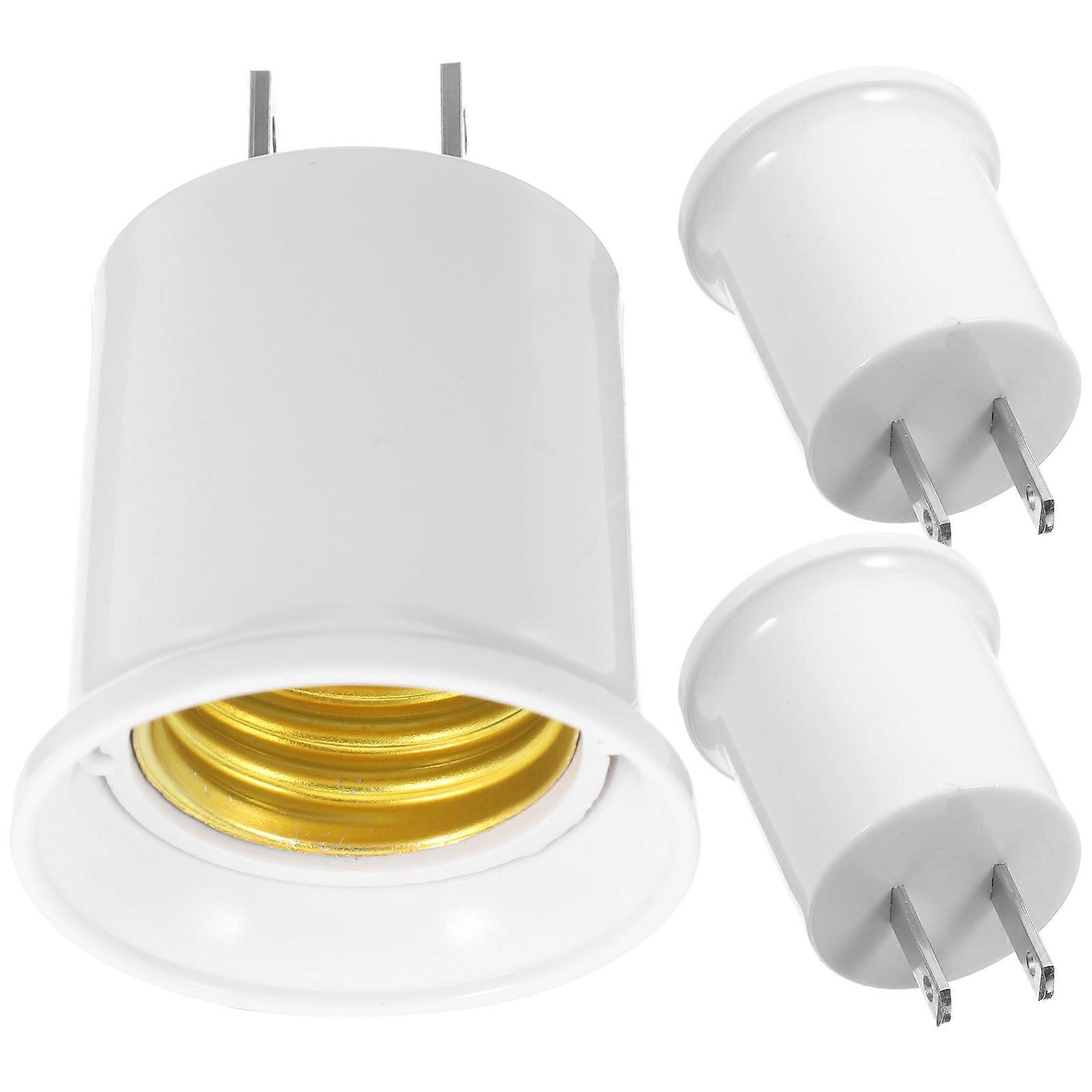 Plug In Light Socket E27 Screw In Adapter Converts Plug To E27 Lamp Socket Household Users Abs 5 80X4 10X4 10Cm 3Pcs