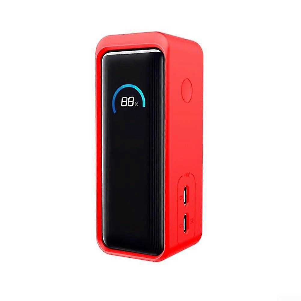Aerodynamic Style Silicone Case for 9600mAh 65W Portable Charger, Red, Shockproof and Lightweight Design