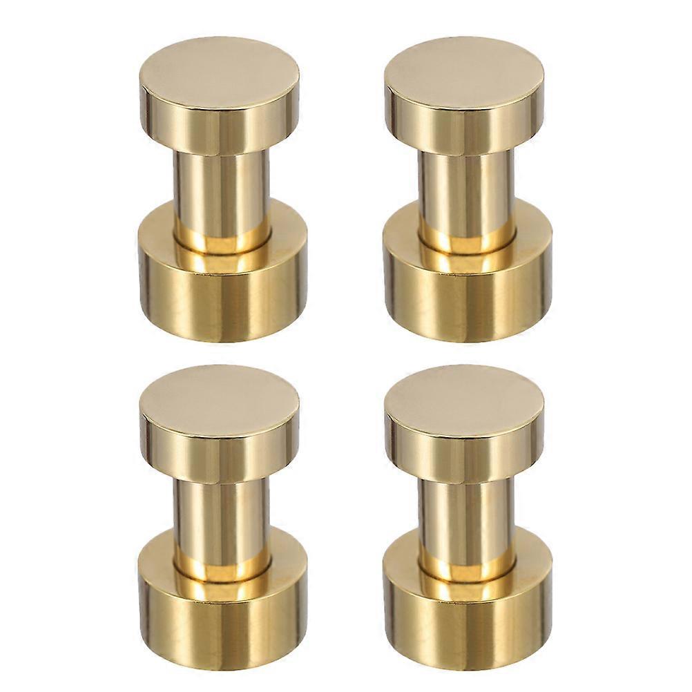Wall Hooks with Screws Copper Metal Bathroom Towel Hooks for Home Use Round Shape Corrosion-resistant 4Pcs