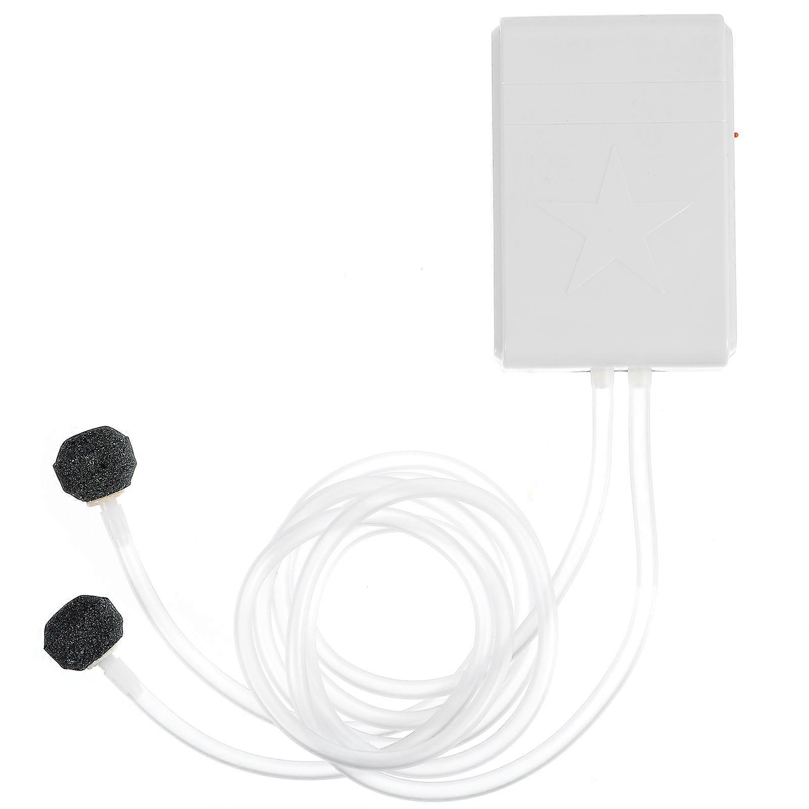 Mini Aquarium Air Pump Dual Outlet Quiet Operation USB Charging 1Set For Home Use Fish Tank