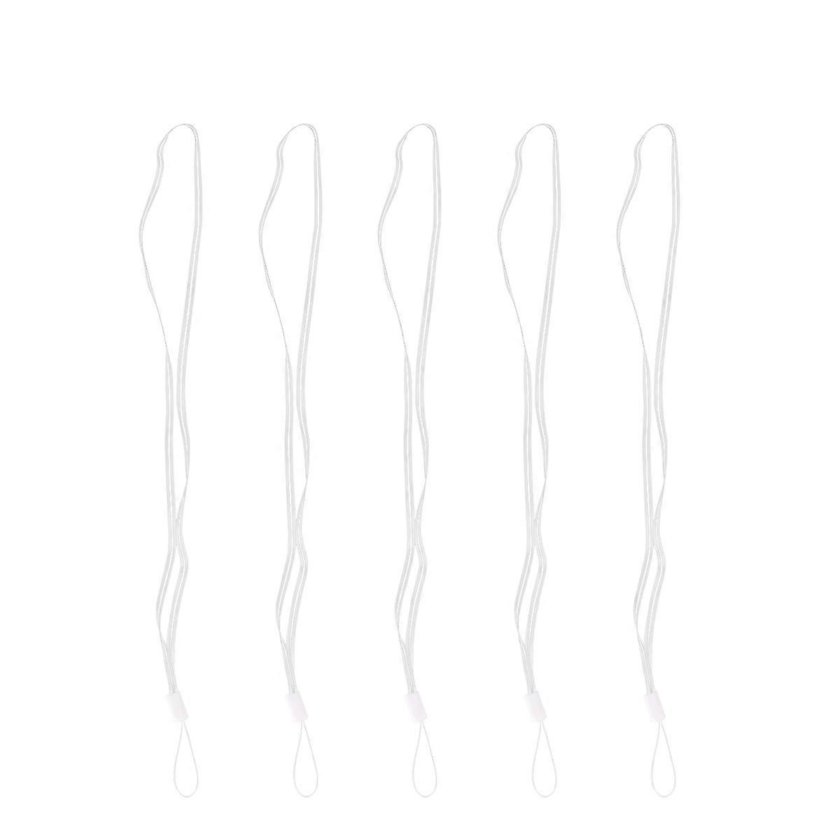5pcs Lightweight White Neck Straps for Cell Phones, Digital Cameras, and Players – Easy Attach/Detach for Work, School, and Events