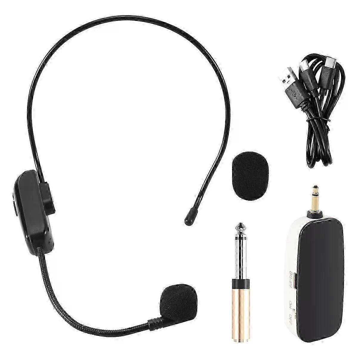 New 2 in 1 Handheld UHF Wireless Microphone Professional Head-Wear Mic Volume Amplifier Fit For  Speech Teaching