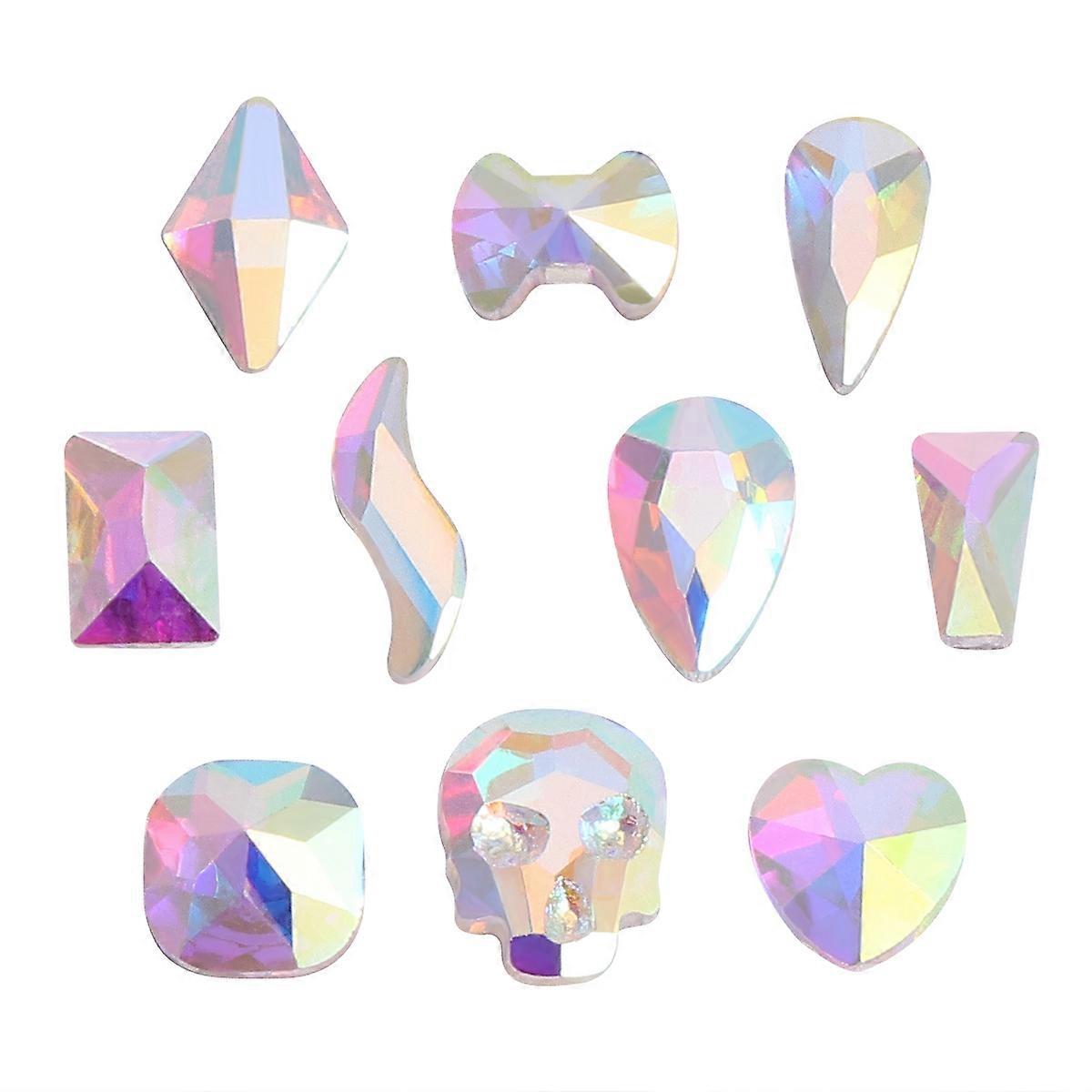 Here's a polished and professional product description for your **"100pcs Ab Mixed Shapes Nail Art Gems"**:
### **100pcs AB – Mixed Shapes Nail