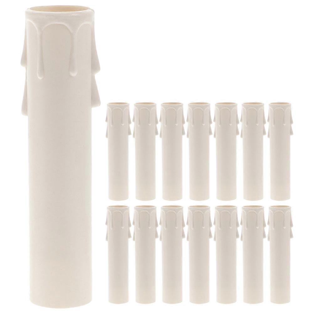 Chandelier Drip Candle Plastic Covers for Elegant Candle Socket 15Pcs Set