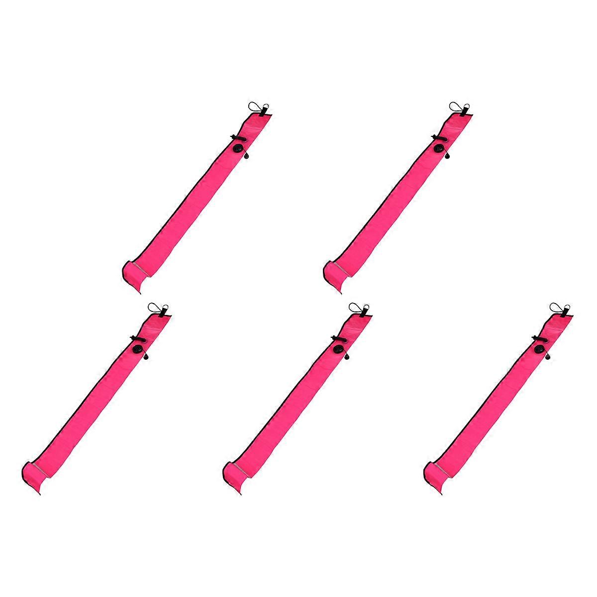 1M Scuba Diving Inflatable Float Signal Tube Sausage,Rose Red