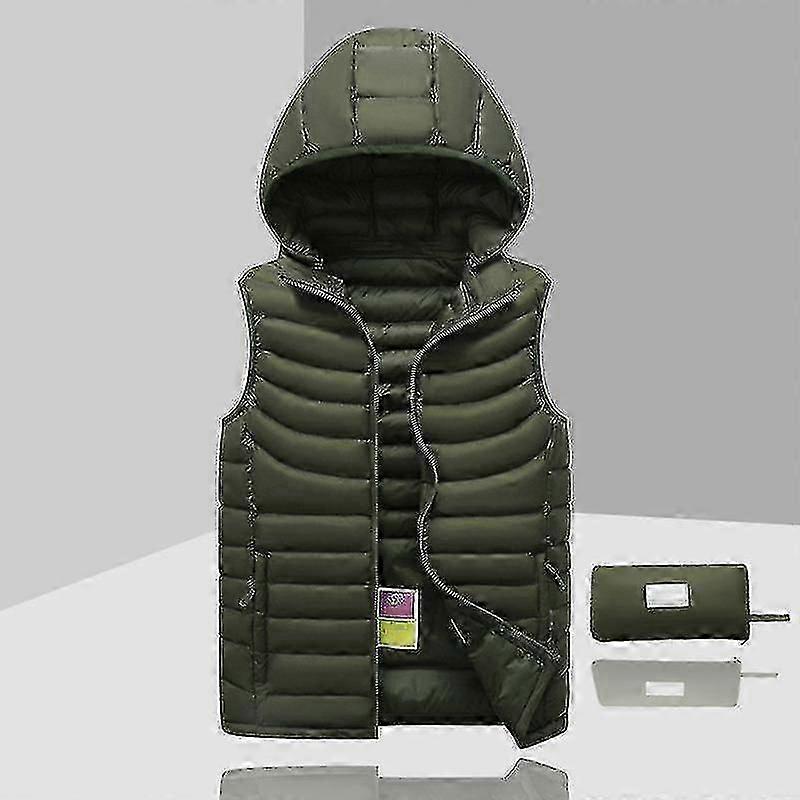 Down Jacket Men's Sleeveless Detachable Hooded Winter Light Solid Color