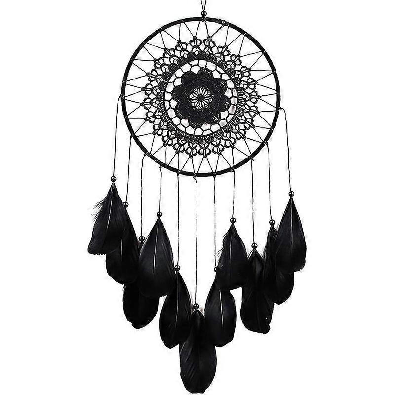 Handmade Feather Dream Catcher Net Hanging Decoration Black