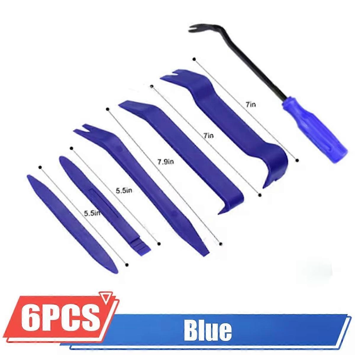 6 Pcs Auto Trim Removal Tool Kit, No-Scratch Plastic Pry Tool Kit - Interior Door Panel Clip Fasten
