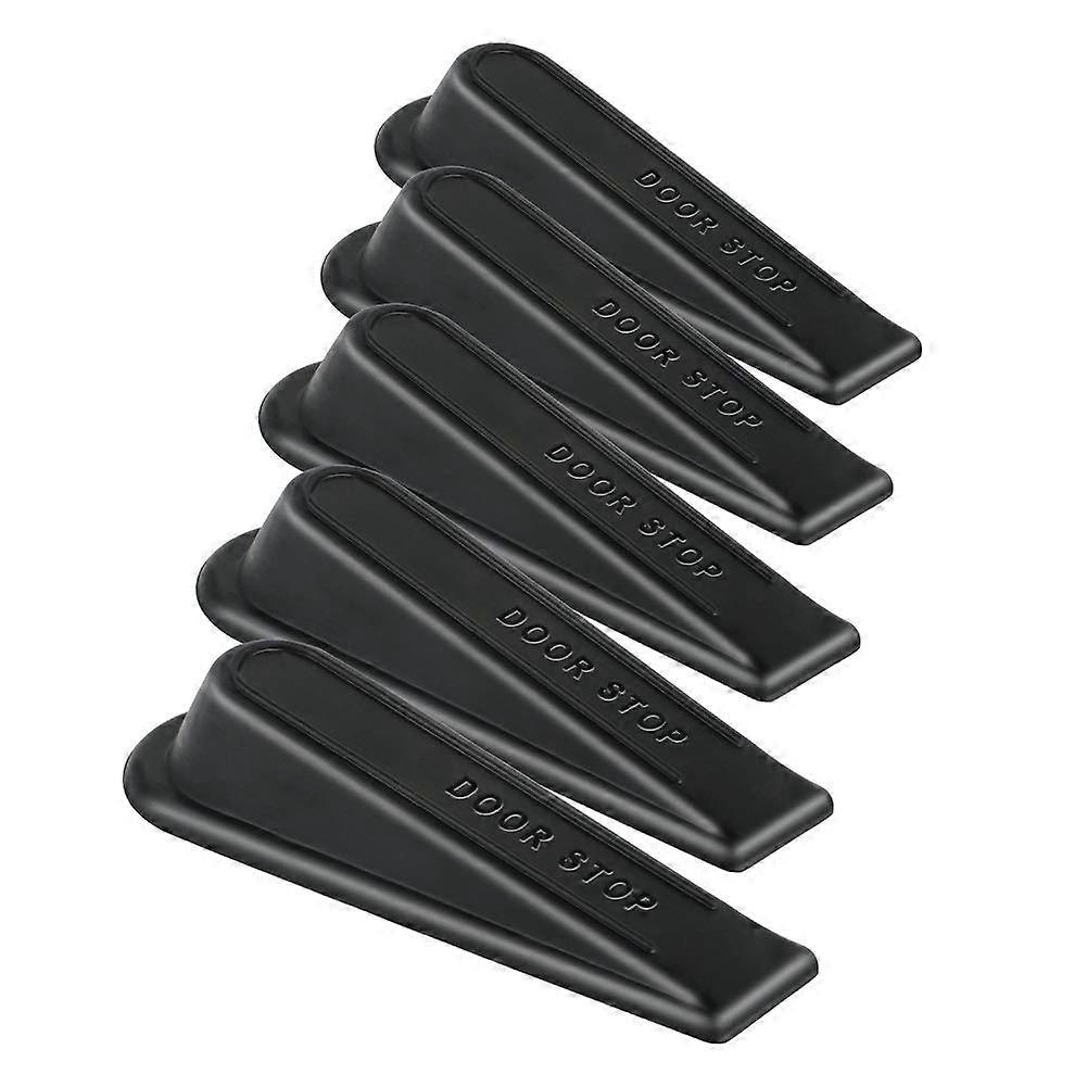 Rubber Door Stop Wedge Suitable for All Floors Scratch Resistant and AntiSlip Design (5 Packs)