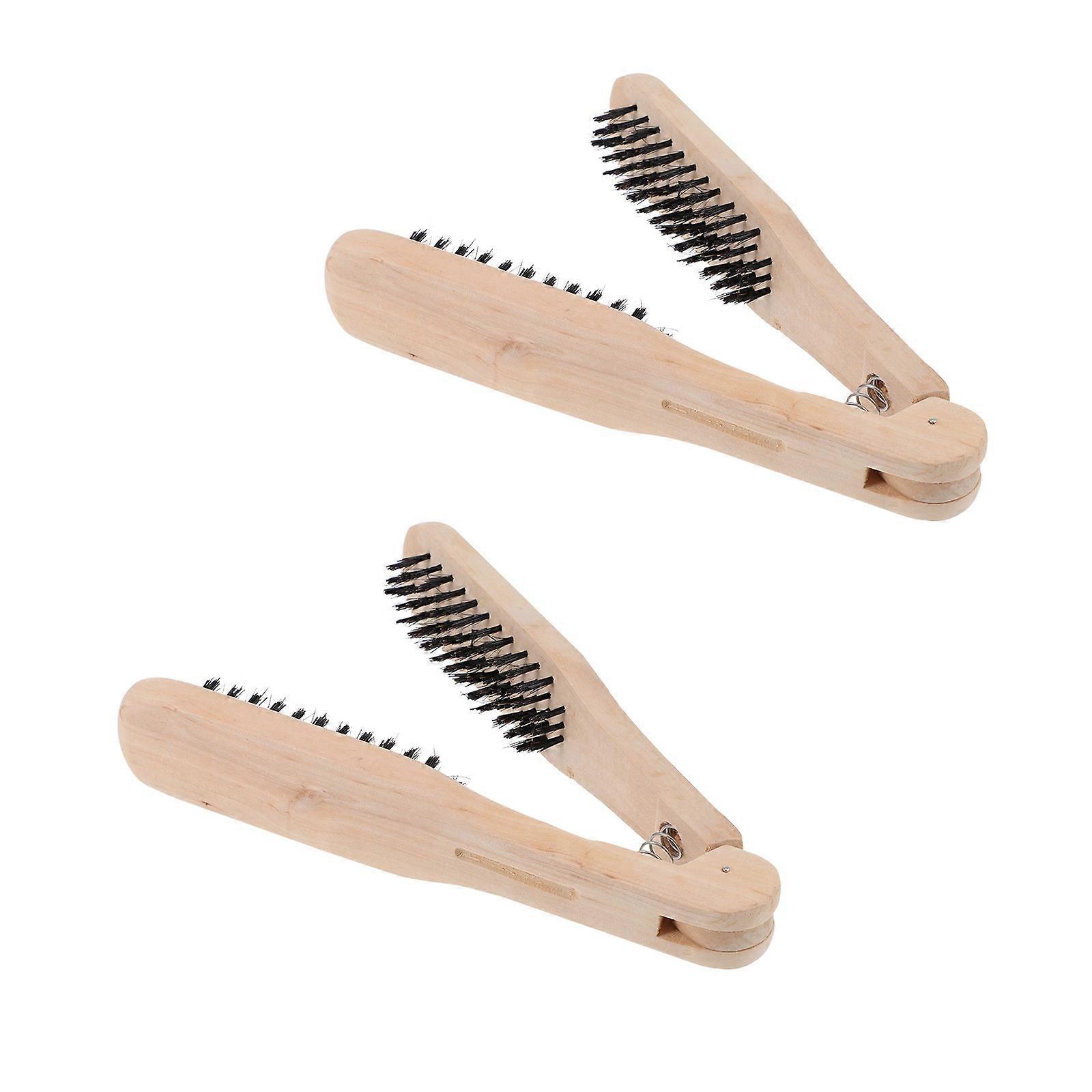 Hair Straightening Comb with Synthetic Bristles for Smooth Natural Hair at Home or Salon Use Multi Color