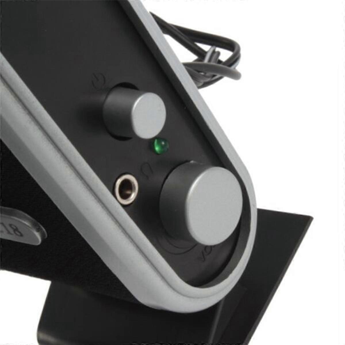 2 Pcs USB Computer Speakers Stereo 3.5mm with Ear Jack for Desktop