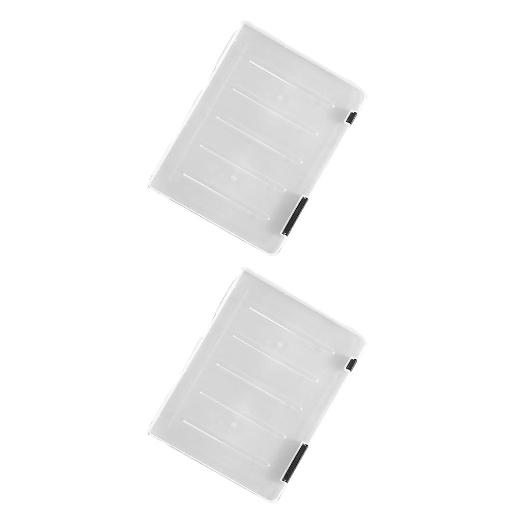 Plastic Files Holder Portable Documents Box for Storage 2Pcs Black