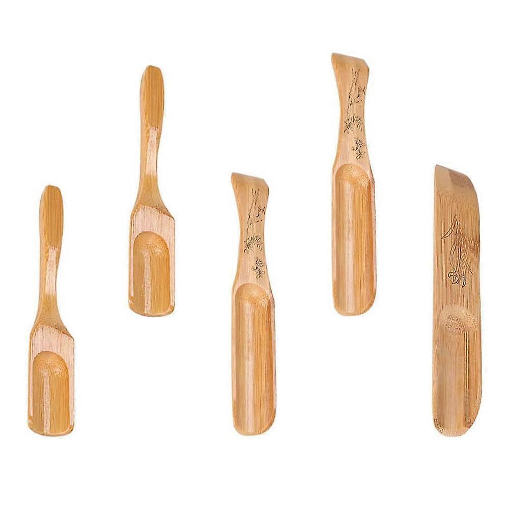 Bamboo Scoops For Jars Tea Scoops Lantern Shape Home Use 5Pcs