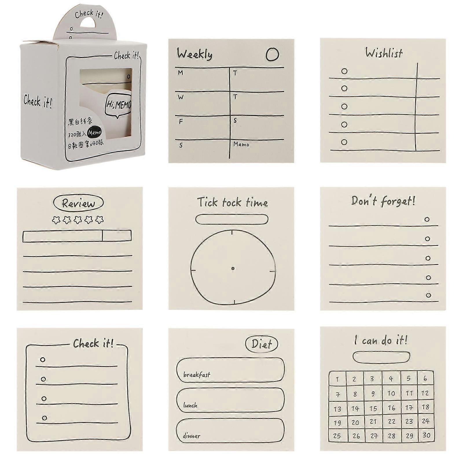 Lovely Printed Pads for Writing Use with Removable Adhesive Ideal for Home Office