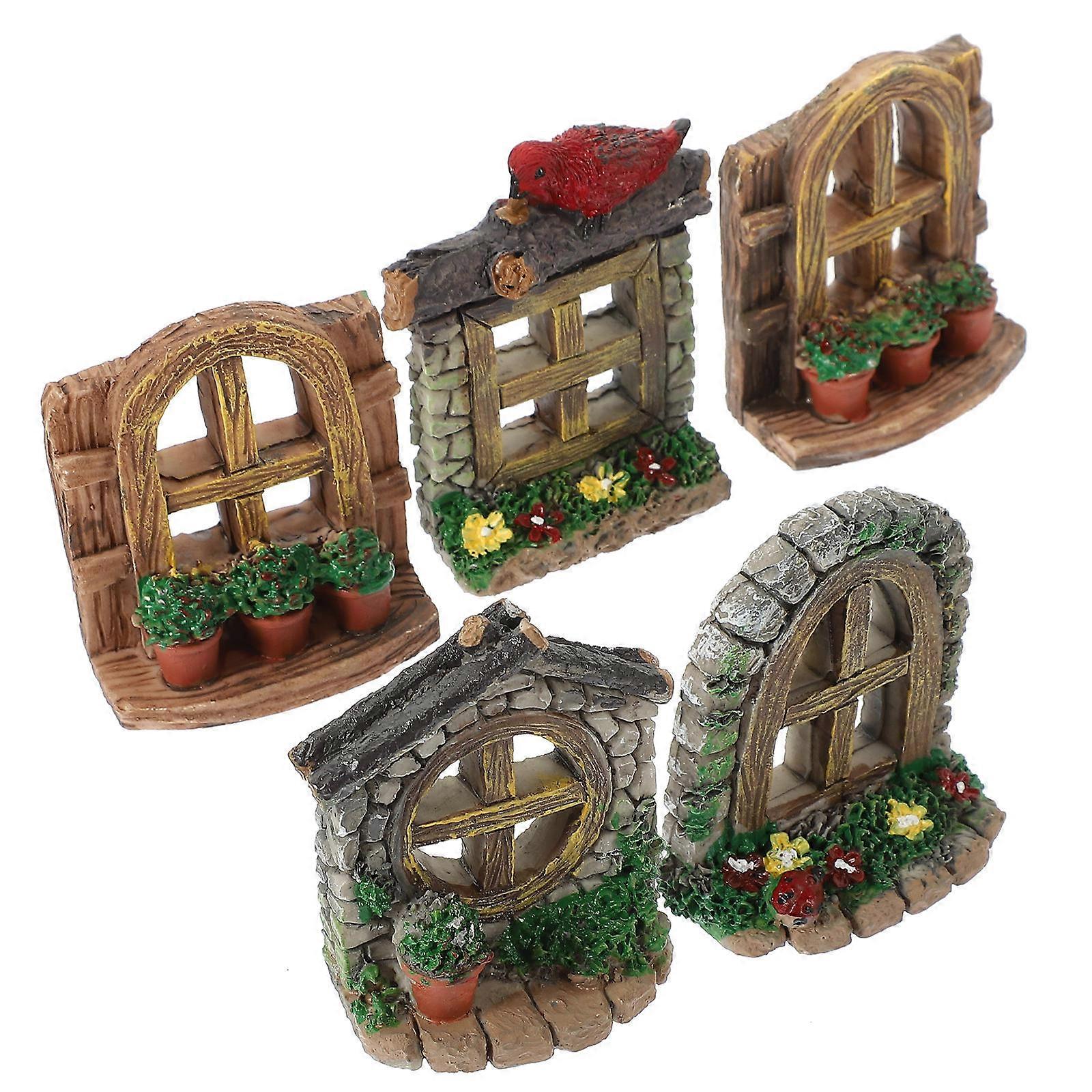 5PCS Aquarium Flower Pot Micro Decoration Durable Decor (Random Pattern)