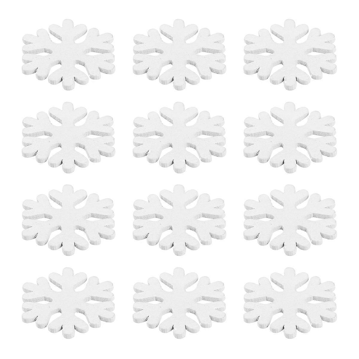 Snowflake Wood Cutouts Snowflake Wood Shaped Wooden Snowflake Craft Decoration Supplies Christmas 100Pack