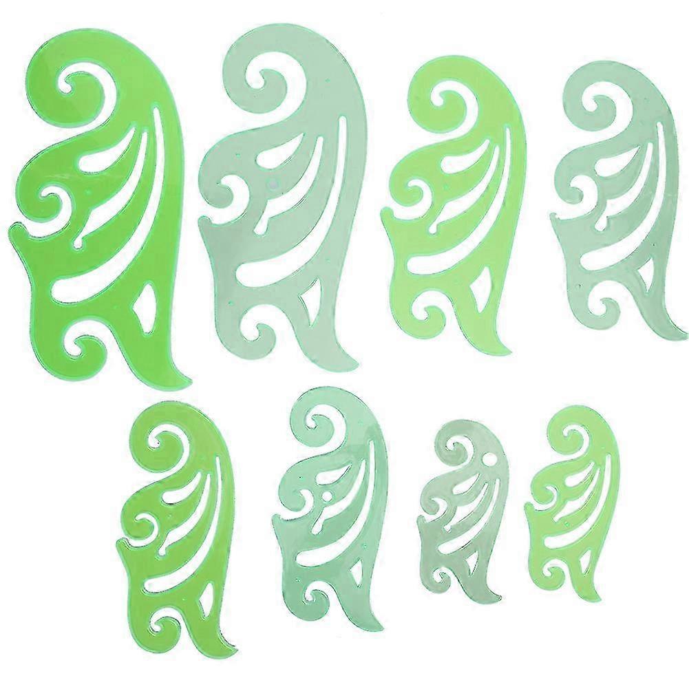 8Pcs Curved Drawing Template Multifunctional Cloud-Shaped Plastic Ruler for Comic Design Supplies