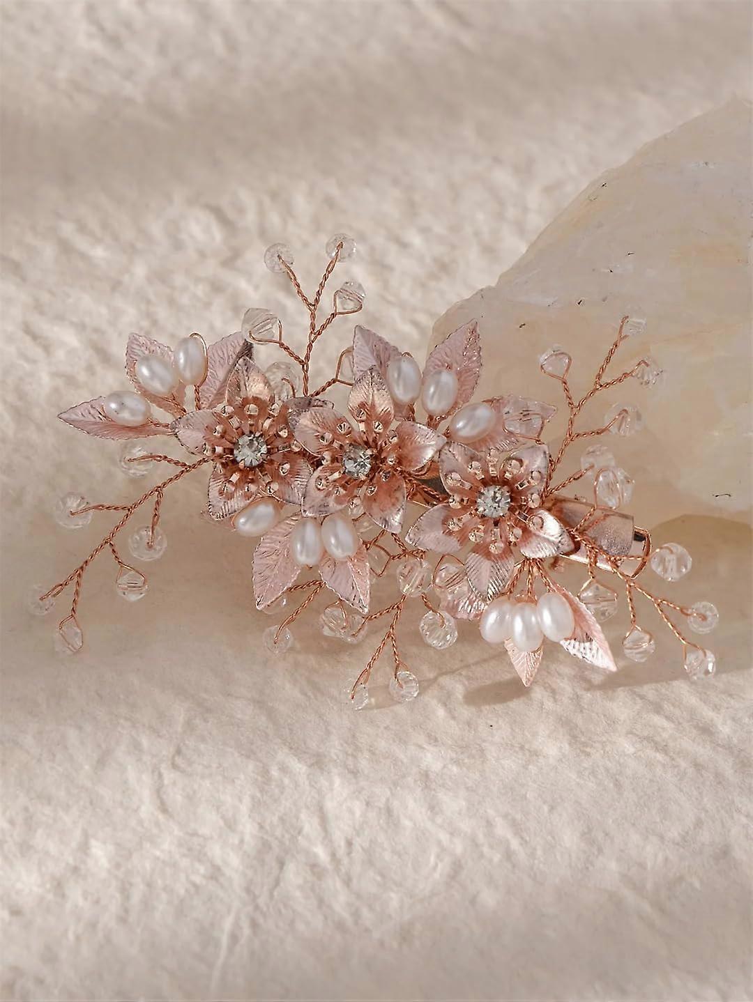 Wedding Hair Pins Bridal Pearl Hair Clips Engagement Party Accessories Flower Headpiece G13 One Size White