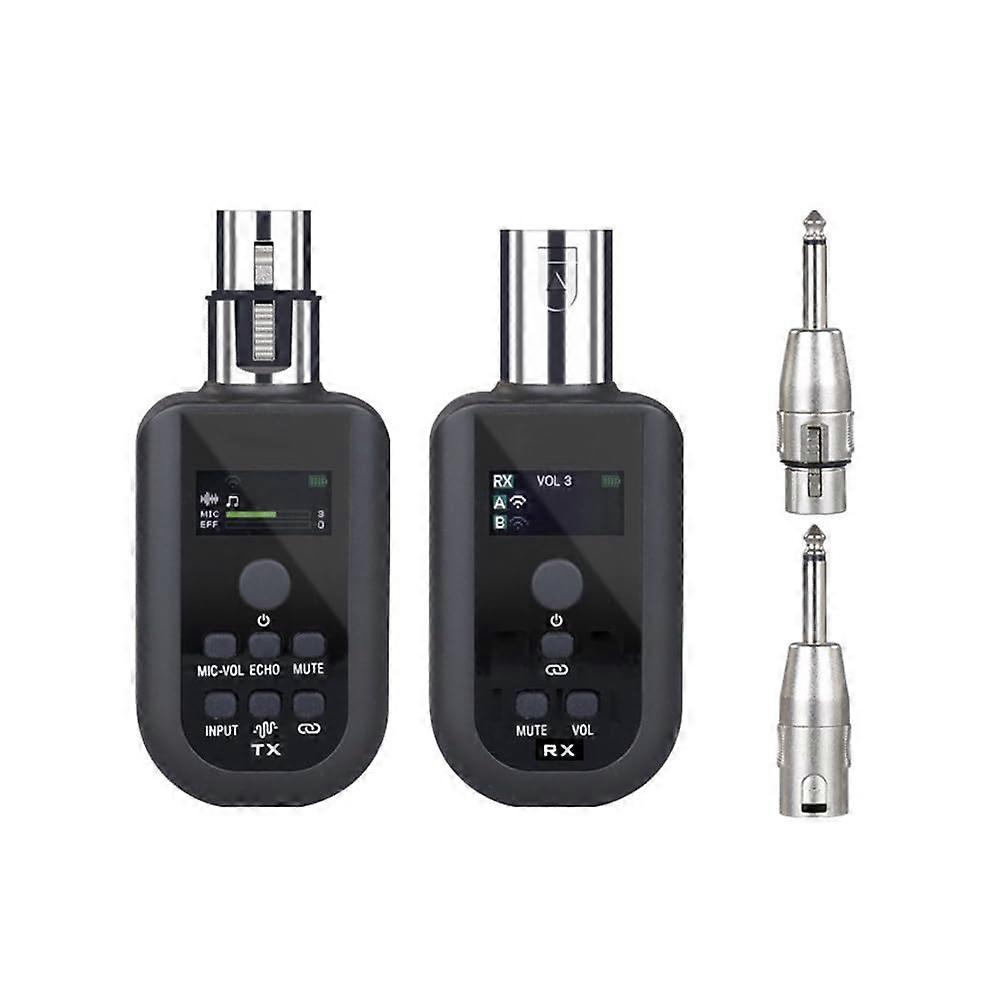 Microphone Wireless XLR Transmitter and Receiver, UHF Wireless Microphone System for Audio Mixer, Electric Guitar, Bass with Noise Cancellation