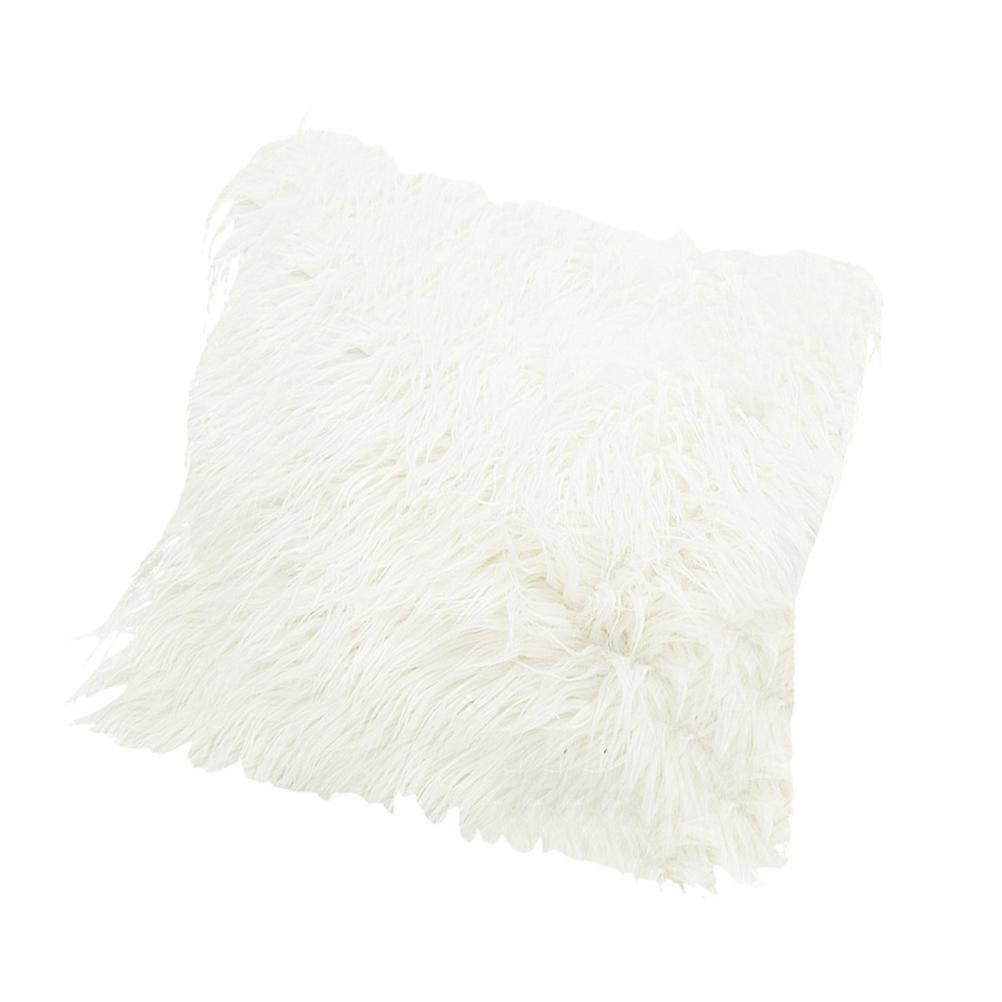 Housse de coussin carrée en imitation laine, 1 lot