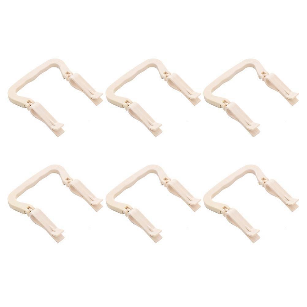 Garbage Can Fixing Clips and for Home Use Beige Color 9.50X9.00X1.00CM Easy to Use and Comfortable Grip 6Pcs