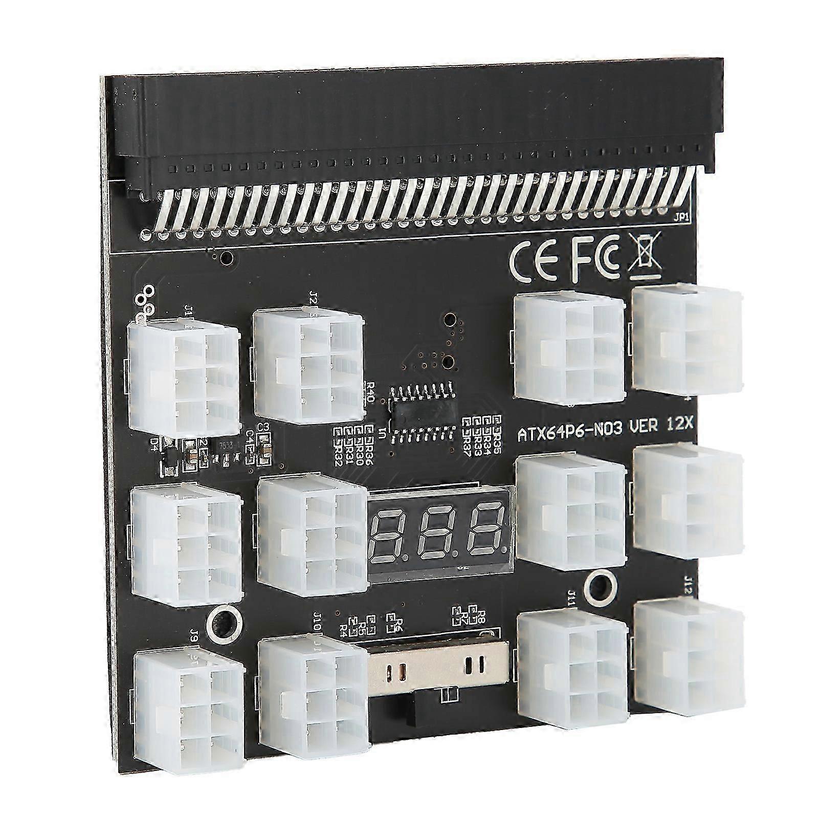 Power Distribution Board Adapter 12 Position Breakout Module Motherboard Accessories 12VBlack