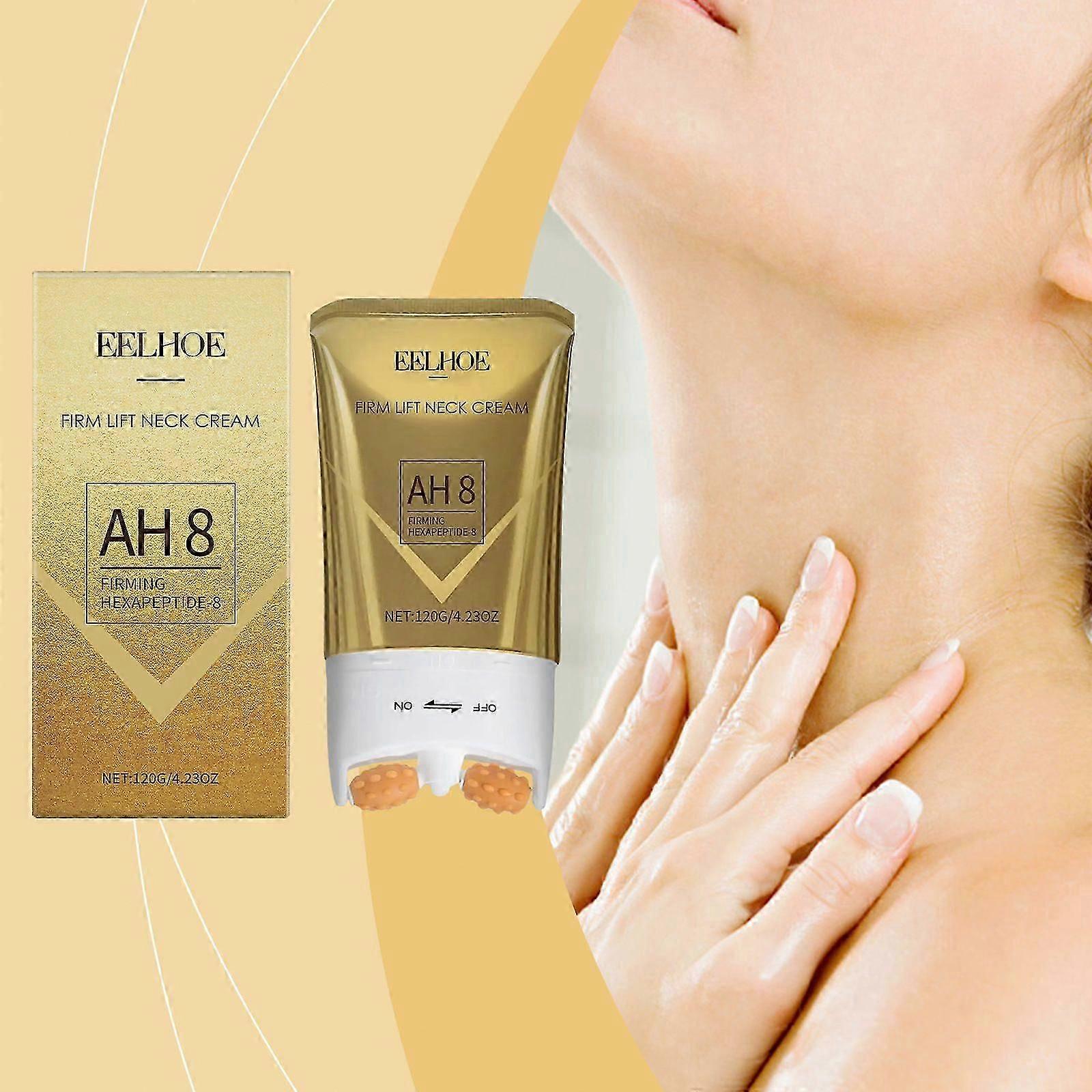 AH-8 קרם צוואר ממצק לעור קרפי טיפוח גוף קרם צוואר ממצק עם רולר, קרם לחות אנטי אייג'ינג לצוואר ולחזה, מתיחת עור L