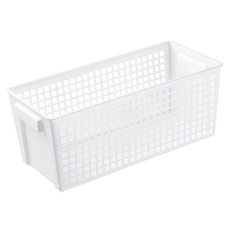 6 PCS Desktop Snacks & Sundries Storage Basket Rectangular Plastic Storage Basket, Small Small (White)