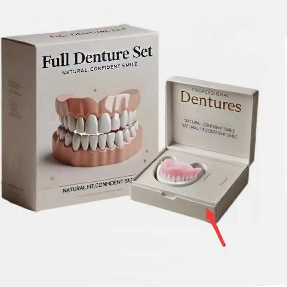3pcs Advanced Customized Full Denture Set, Silicone Reline Denture Set