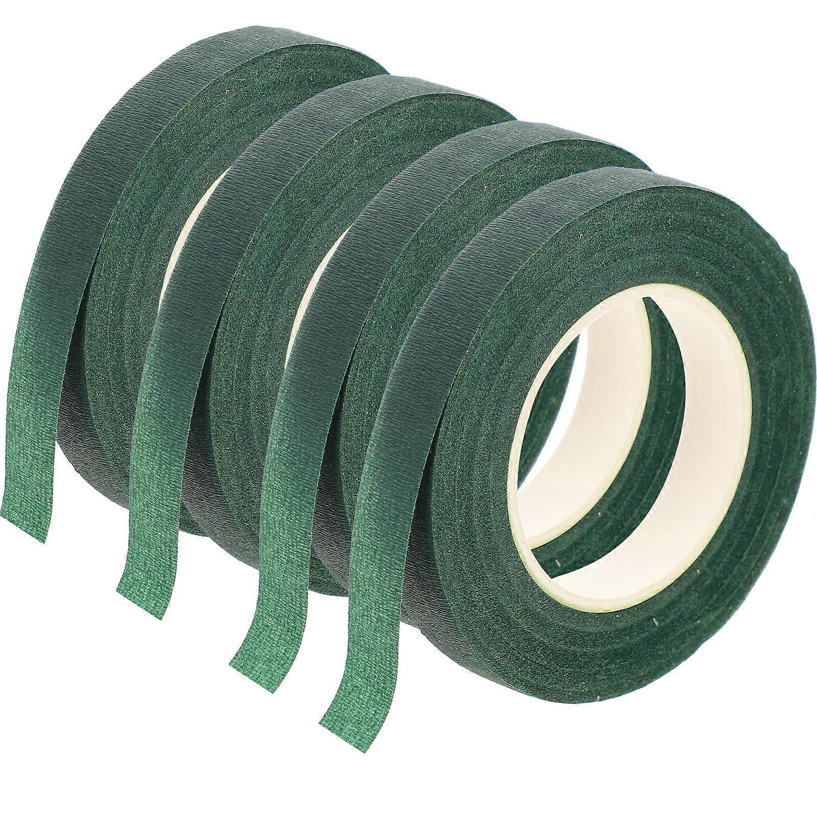 Flower Stem Wrap Tape Stretchable Florist Tape Florist Supplies 4Pcs Green