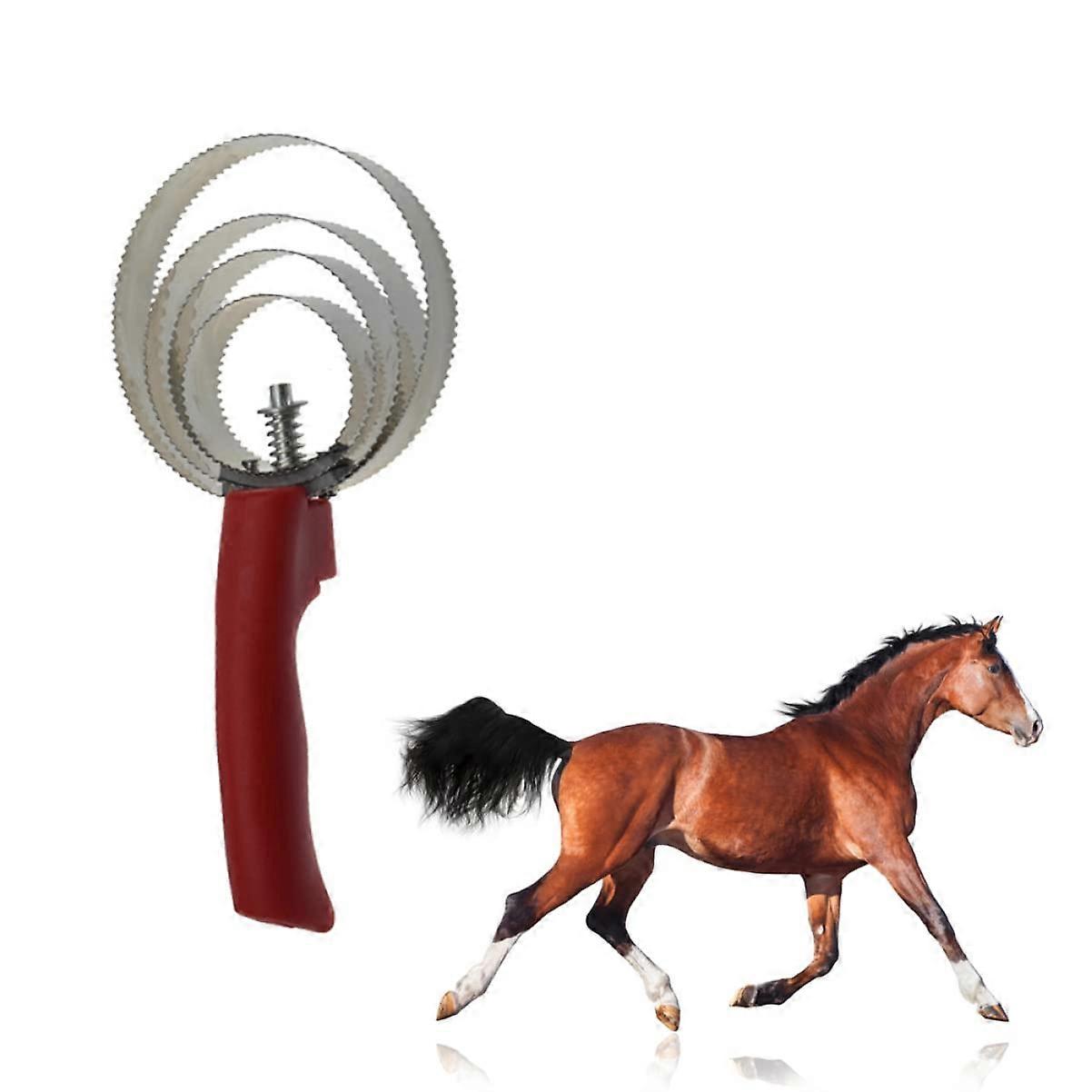 Stainless Steel Curry Comb for Horses Spring Curry Stable Handle Random Colour
