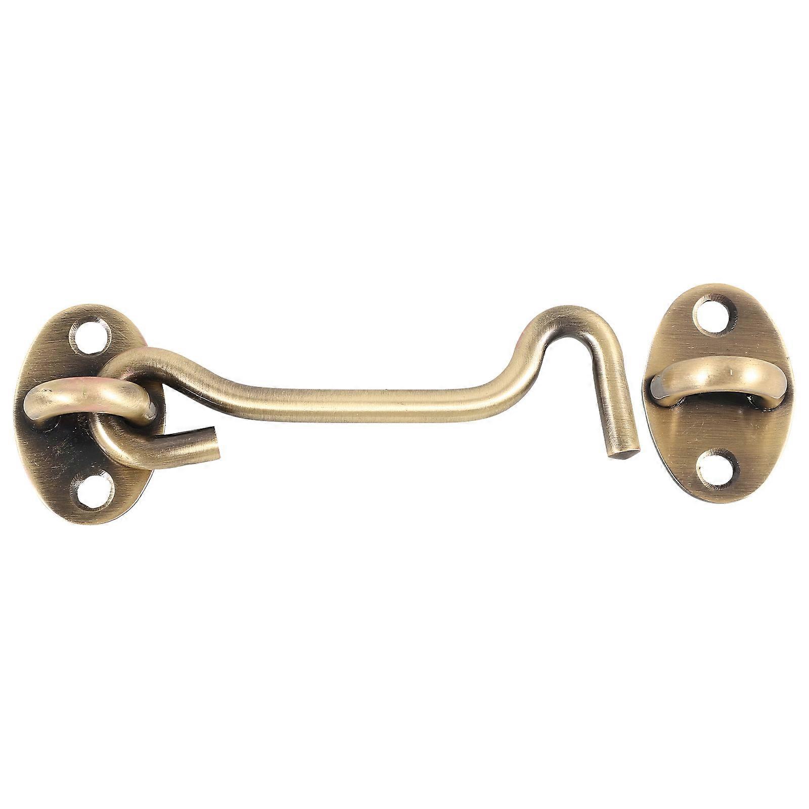 Hook and Eye Latch Set for Doors Windows Gates Barns Golden 4 Screws Windproof Secure Windows