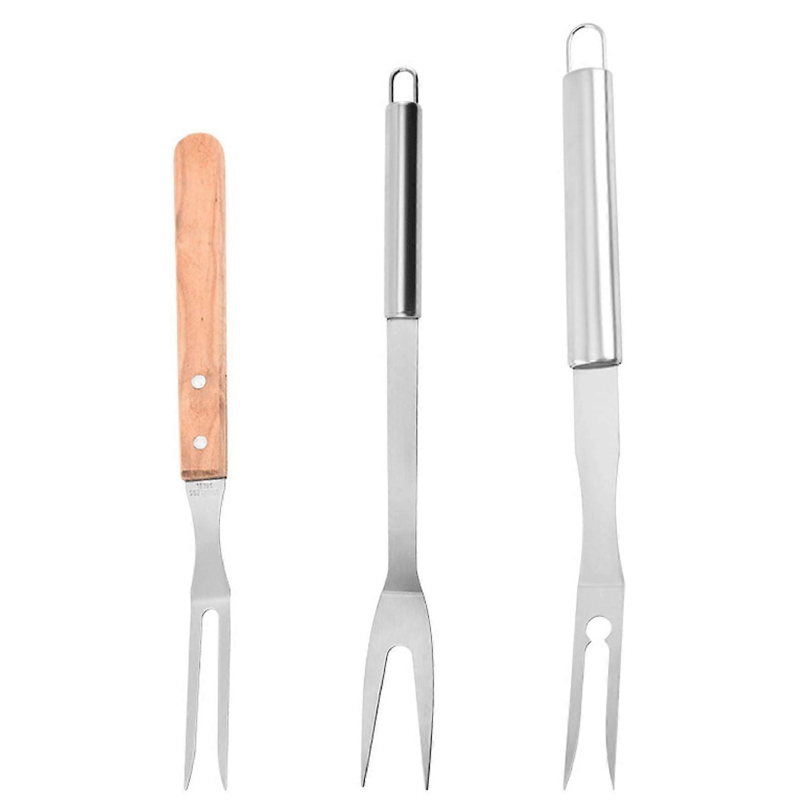 Carving Forks, Stainless Steel Grill Fork, Stainless Steel Meat Fork for Meat and Vegetables, Long Handle Cooking Tool Utensil Set, 3 Pieces