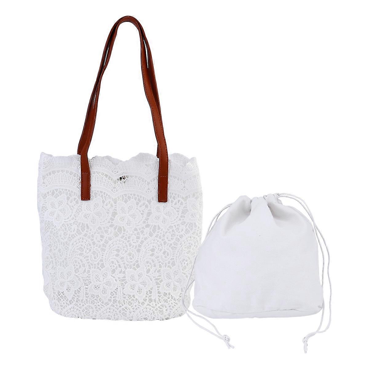 Elegant Lace Embroidery Shoulder Bag Medium, Versatile Tote for Women – Perfect for Shopping, Parties, Dates, and Beach