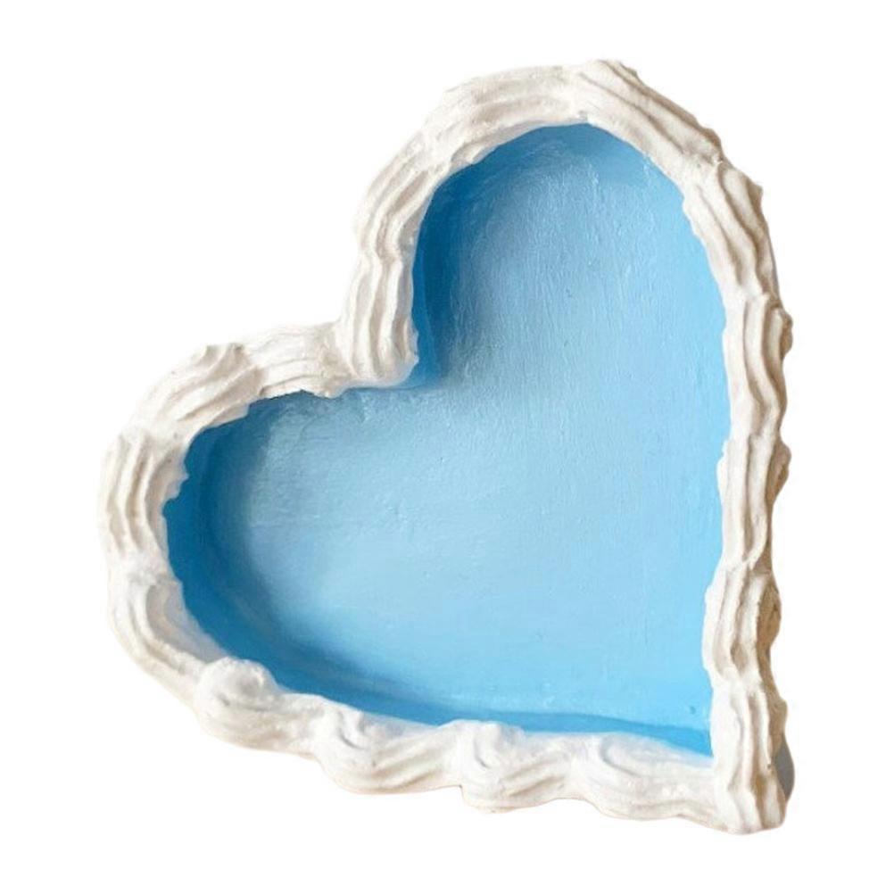 Small Jewelry Dish Key Tray for Entryway Table Irregular Shape Home Decor Blue 4.7×4.3×0.8in Resin Decoration 1Pack