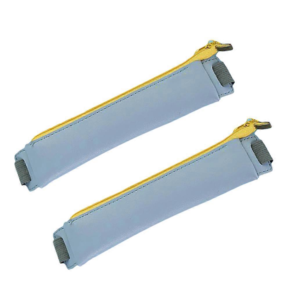 Protective Bag with Elastic Band for Pen Storage Lavender Color PU Material 2 Pieces