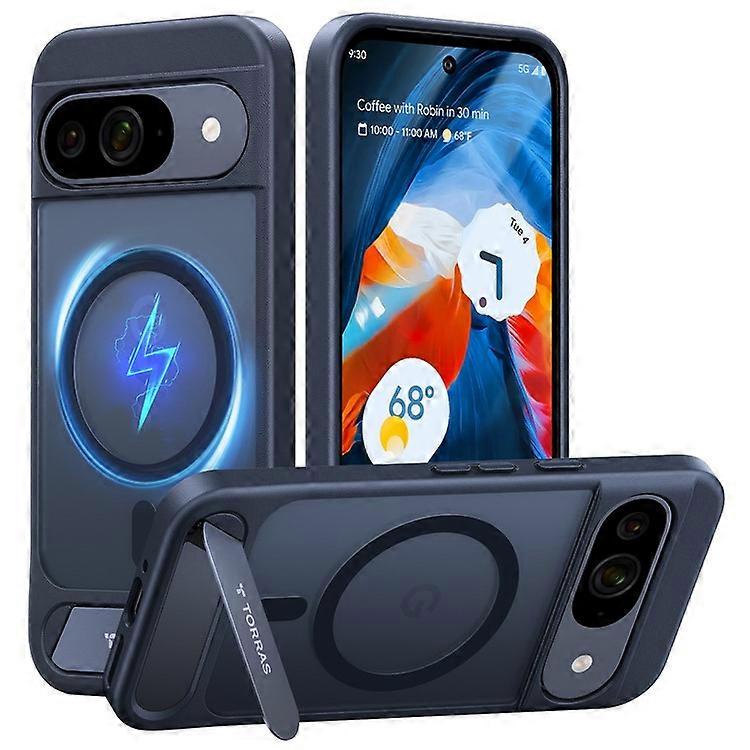 TORRAS Compatible For Google Pixel 9 Pro / Pixel 9 Case Kickstand TPU + PC Phone Cover Compatible with MagSafe