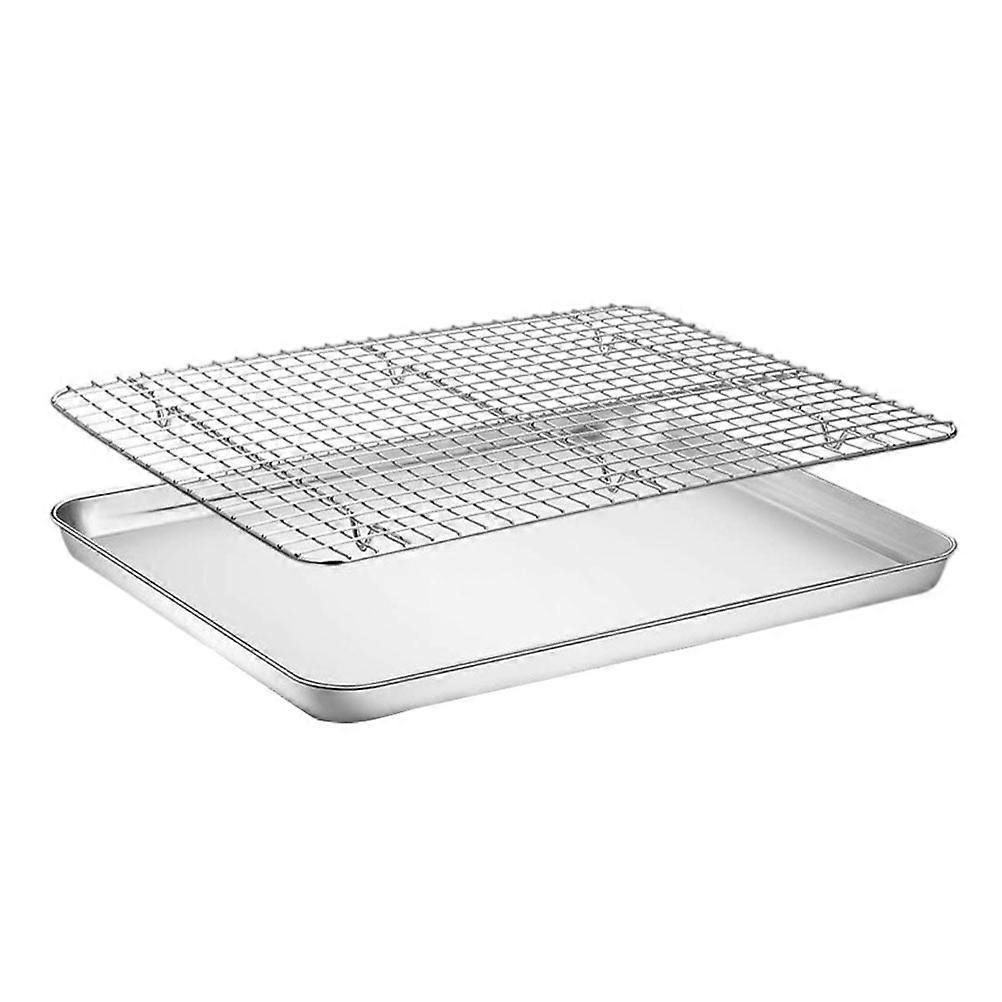 Multifunctional Baking Tray Stainless Steel Baking Pan for Storage 1Set