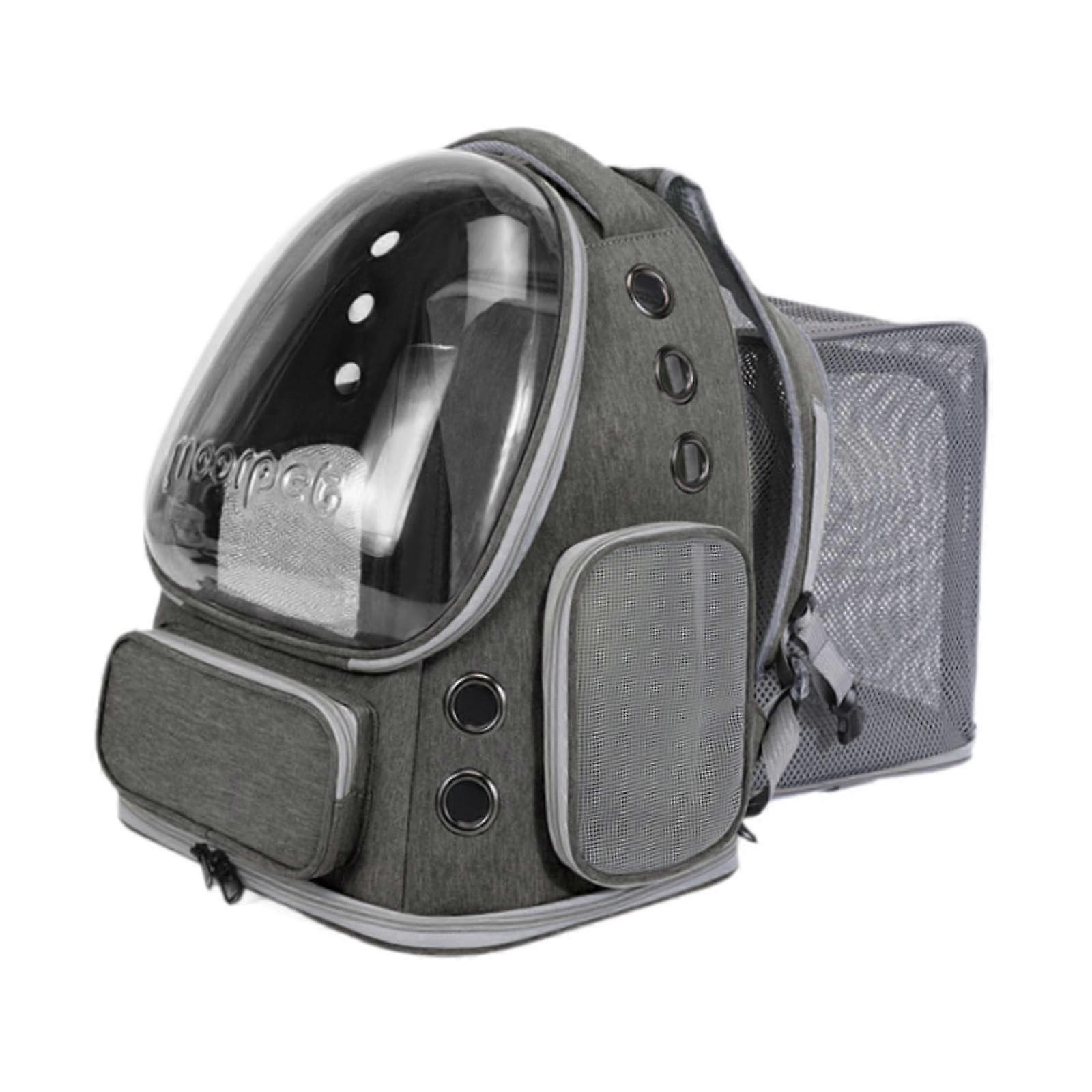 Cat backpack, pet backpack, expandable, comfortable, spacious, breathable, pet travel carrier, cat bubble for travel, gray