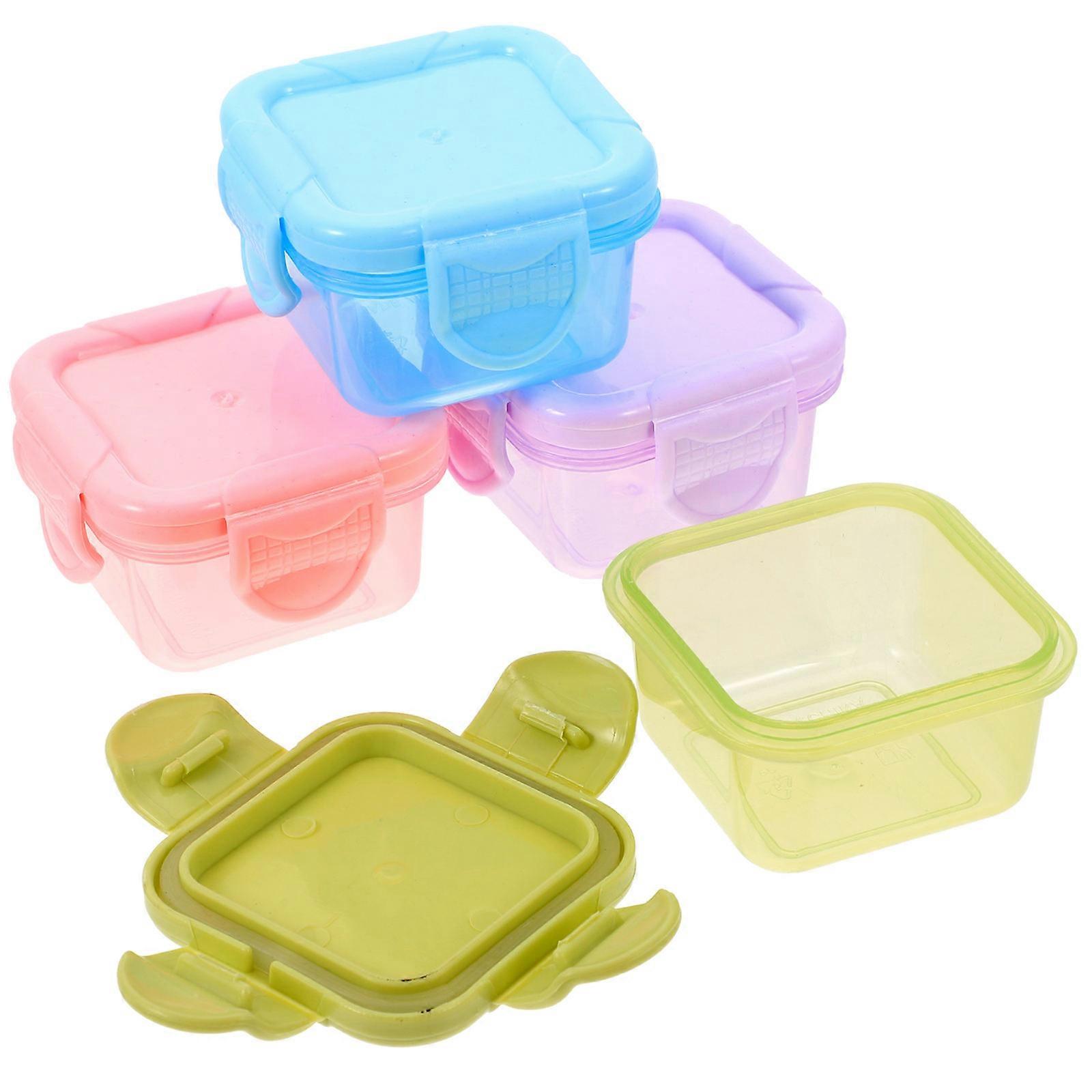 Assorted Color Mini Food Storage Boxes for Freezer and Refrigerator with Sealed Design, 4pcs