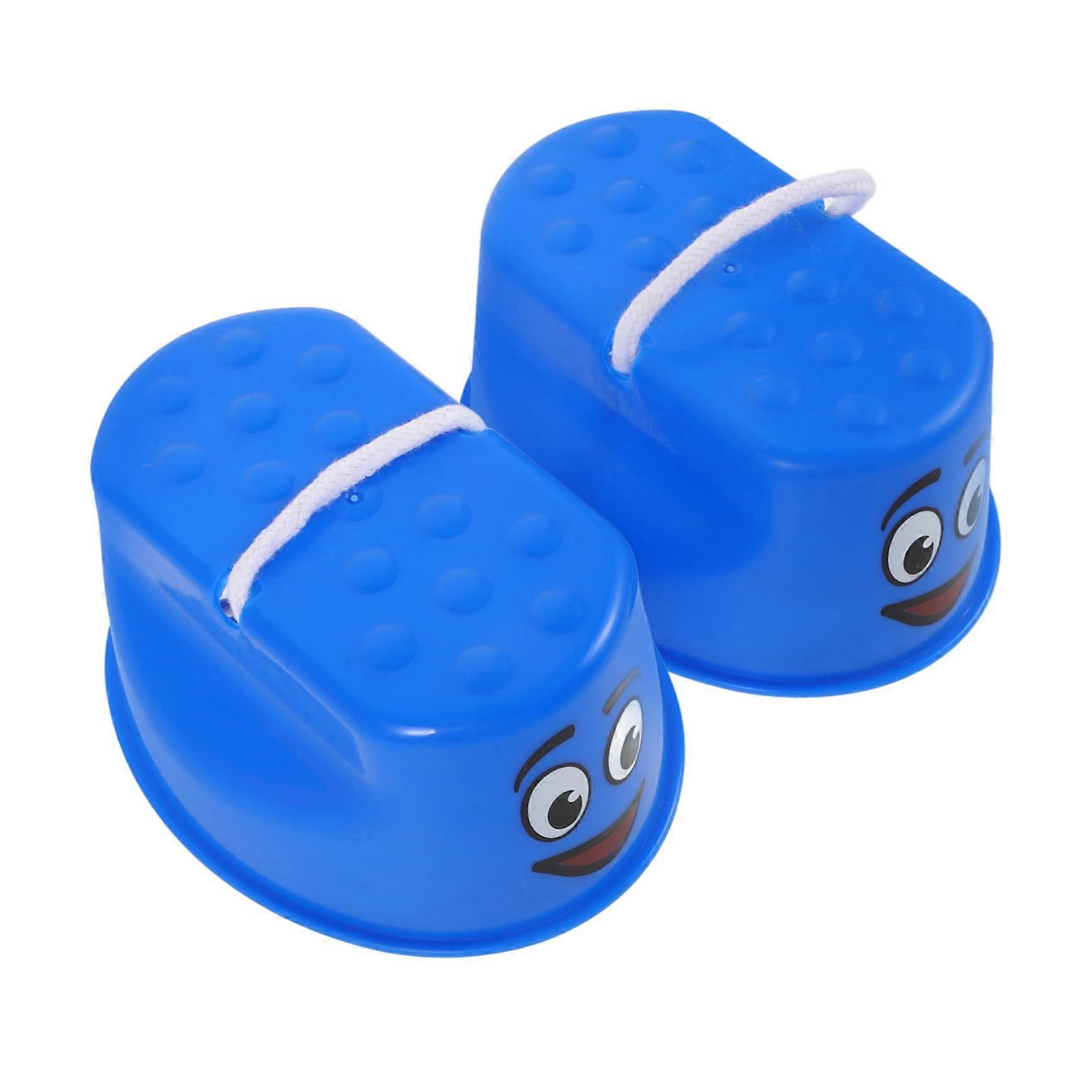 Balance Shoes Circus Toy Jump Toy for Balance Training Stilt Toy for Interactive Stepper Blue
